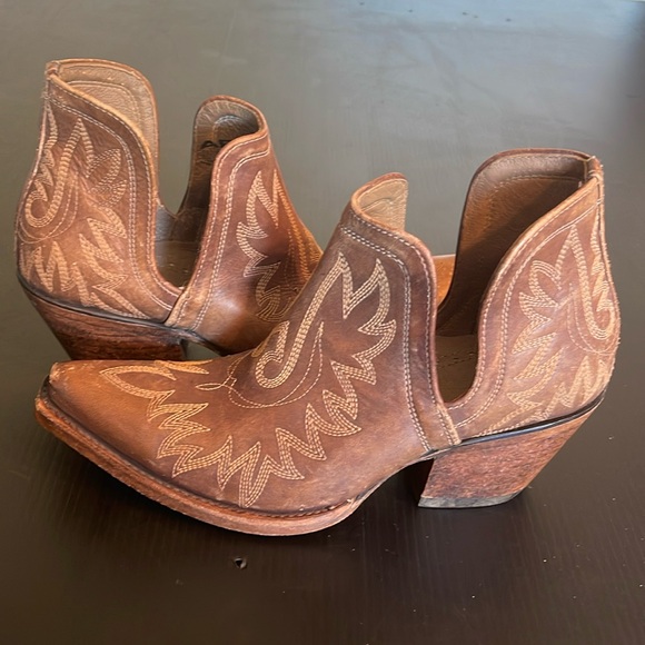 Ariat Brown Leather Booties Size 8 - Picture 3 of 5